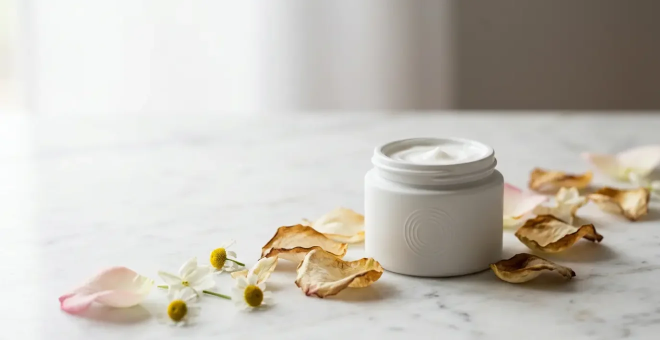 Professional editorial photograph exploring the hypoallergenic paradox in skincare and cosmetics