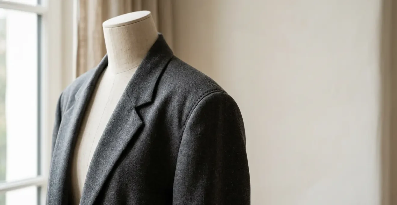 Professional fashion styling showcasing precise shoulder seam placement on an oversized blazer
