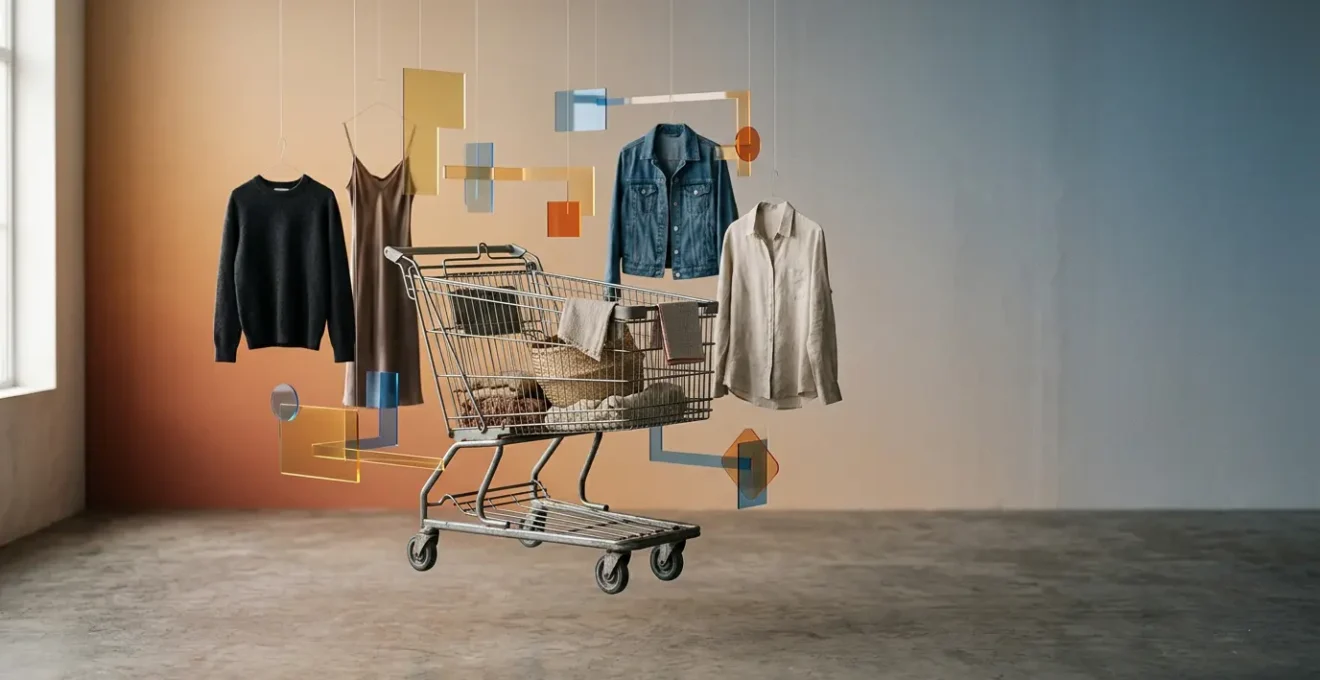 Abstract representation of the psychology behind impulse buying and consumer decision-making in modern retail